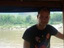 Ik op de slow boat (2e dag) richting Luang Prabang