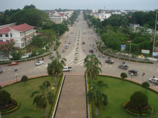 Uitzicht vanaf Arc de Triomphe van Vientiane