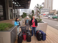 Sjouwen naar de taxi