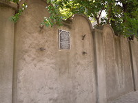 Deel van de oude ghettomuur in Krakau