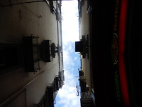 Uitzicht boven de pizzeria