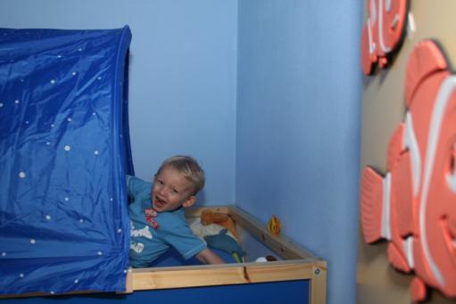 Kijk een echt blauw tentje!!
