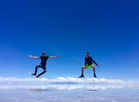 Springfoto Henk en Tom zoutvlakte Uyuni