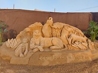 Zandkunst op Pushkar camel fair