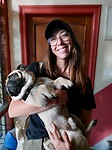 Pauline en pug van t guesthouse