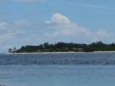 Zicht vanaf Gili Meno op Gili Trawangan