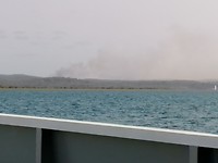 Boskbrân op Fraser fanôf de ferry