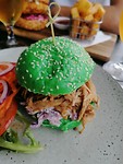 Myn matcha broadsje mei pulled pork!