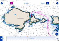 Kaart met navigatie naar Skomer Island