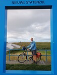 fotomomentje bij de sluis Nieuwe Statenzijl, uitzicht op de Dollard