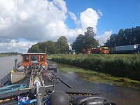 Wegvaren van het Shell station