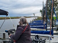 Zicht op ons schip vanaf rufus pont