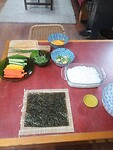 Hè hè, mijn eerste sushi's, vegetarisch.