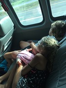 In de minivan