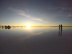 Eind zonsopgang uyuni