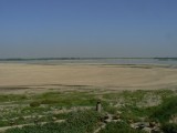 Uitzicht vanaf de "beach bar" over de Ayeyarwaddy