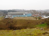 de sporthal (eindpunt) in zicht