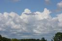 Vanaf het balkon zien de wolken er mooi uit