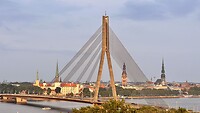 View op de stad Riga vanaf 10e etage van het hotel