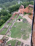 Uitzicht vanuit de kasteel toren van Turaida