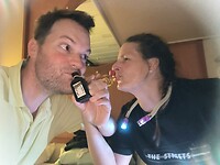 Nog een laatste drankje op de boot