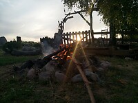 Kampvuur is gereed.