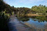 Wandeling bij een mirror lake