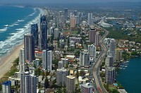 Sky line vanaf boven in Surfers Paradise