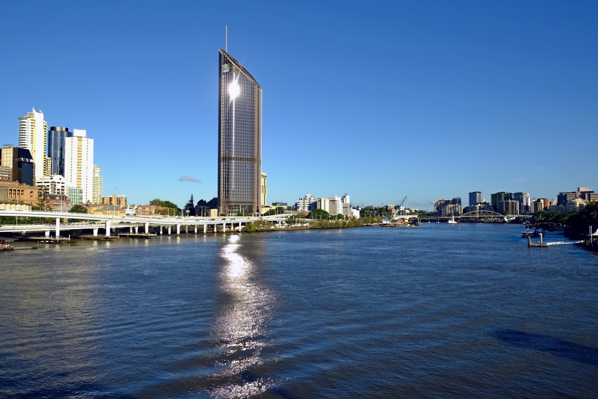 Uitzicht over de rivier Brisbane