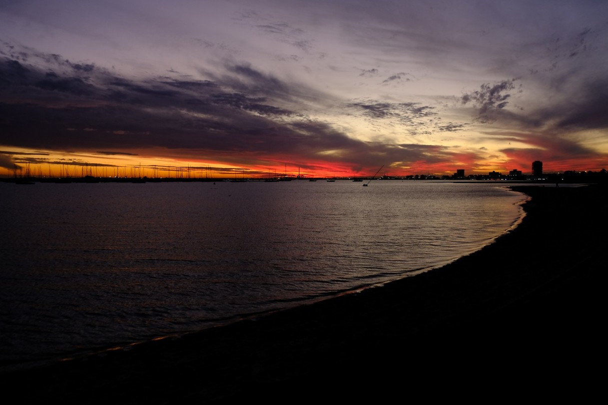 Zonsondergang pier St.Kilda