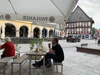 Wolfenbüttel vanuit een café, waar we elkaar weer troffen!