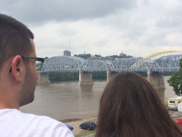 Love birds overlooking the Ohio "riber"