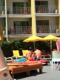 Emily and Vincent at the pool side