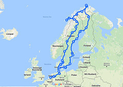 Route naar de Noorkaap, rondreis door Scandinavie