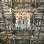 Mooi houten plafond in kathedraal