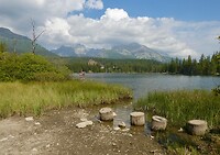 Meer  Strbske pleso in Hoge Tatra