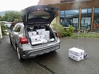 De bestelde wijn wordt afgeleverd op de camping.