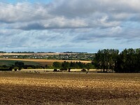 Het landschap met opkomende zon