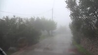 Dorpje in de mist