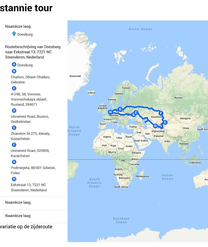 geplande route