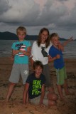 Kids 's avond op strand