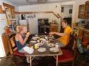 Rebecca and me having breakfast