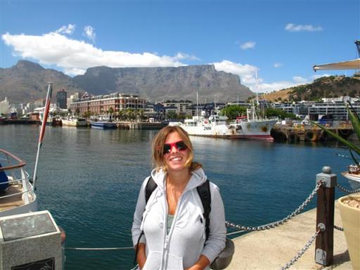 Net aangekomen in Kaapstad, lekker windje!
