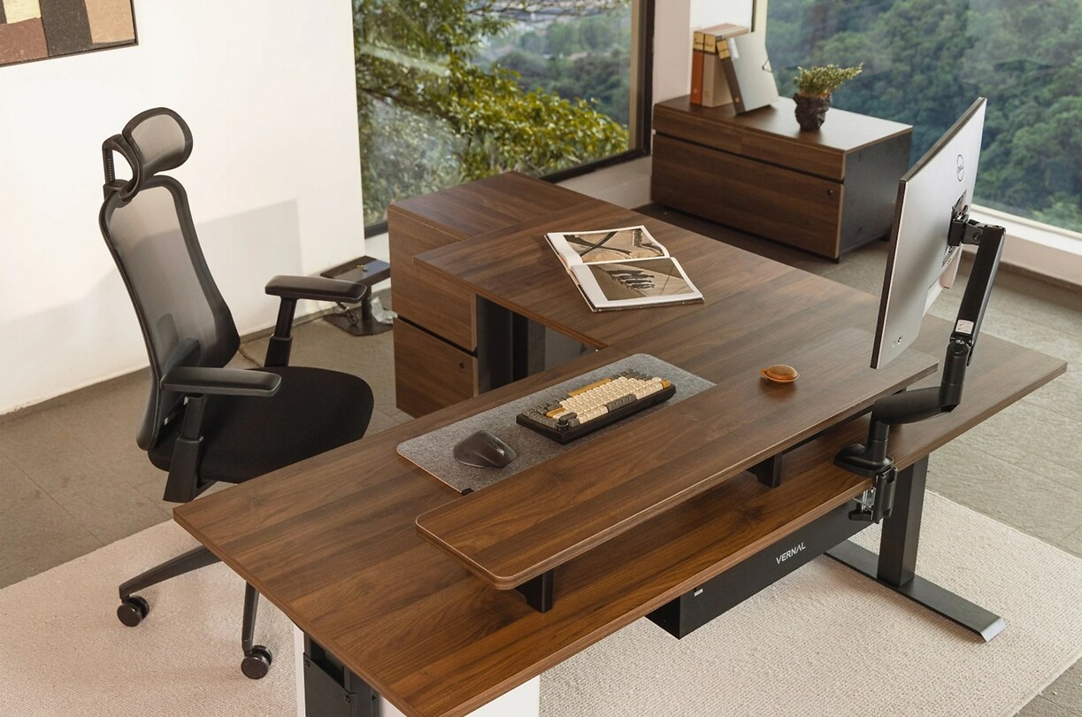 L shaped standing desk