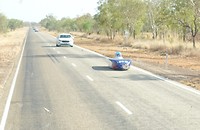 World Solar Challenge, toevallig onderweg enkele deelnemers gezien