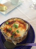 Uiensoep au gratin