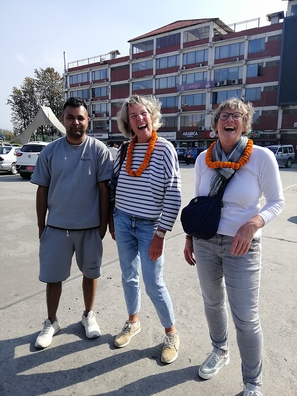 Ontvangst op airport Katmandu