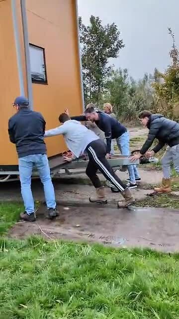 De duwploeg in actie