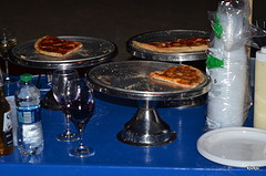 pizzas en wijn