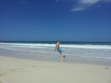 trainen op strand